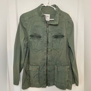 Sonoma Women’s Cargo Utility Jacket Size XL dark green.